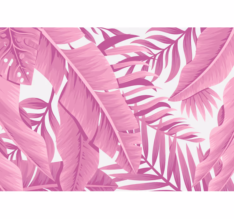 Tapisserie nature motif tropical rose - TenStickers
