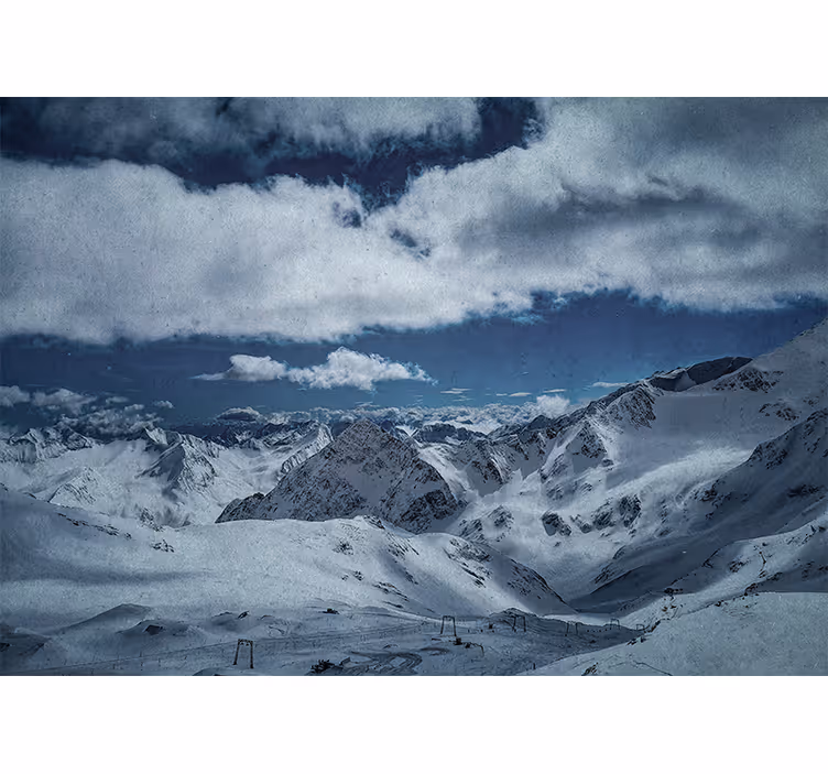 Tapisserie montagne sommets enneigés - TenStickers