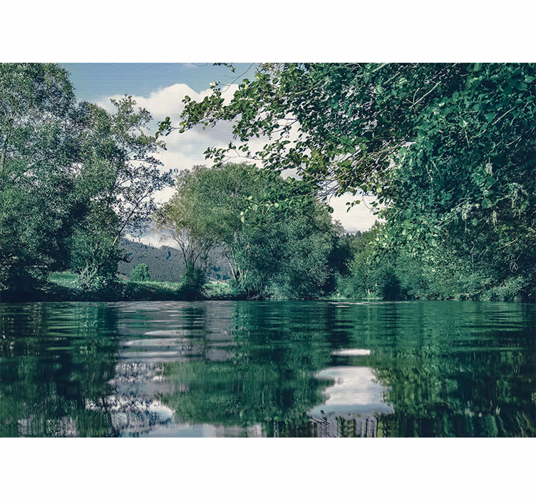 Tapisserie nature paysage de rivière tranquille - TenStickers