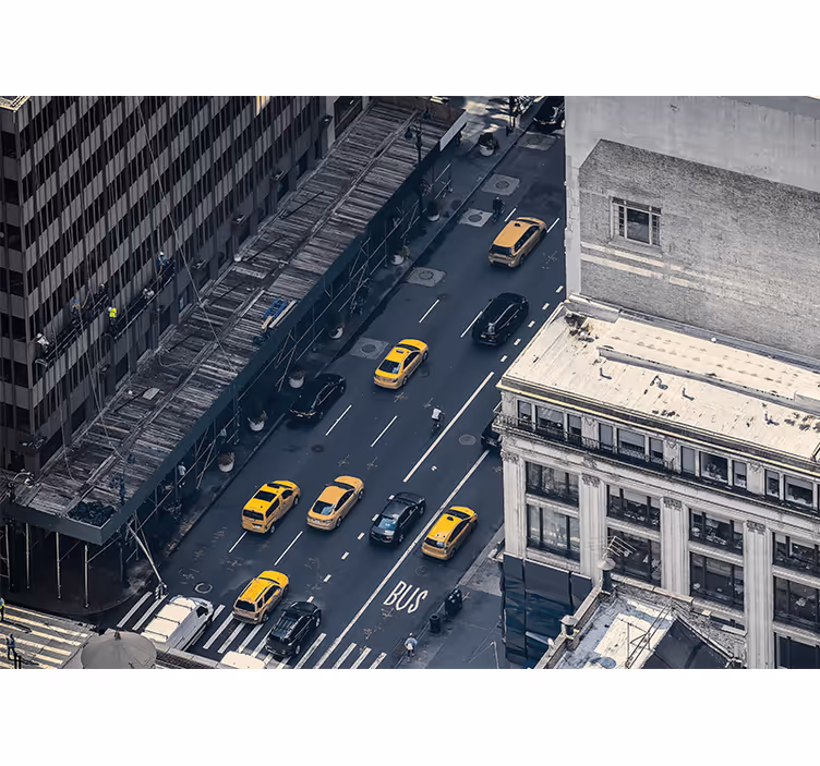 Tapisserie new york taxis jaunes occupés - TenStickers