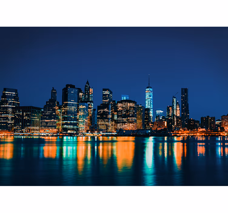 Tapisserie new york skyline nocturne - TenStickers
