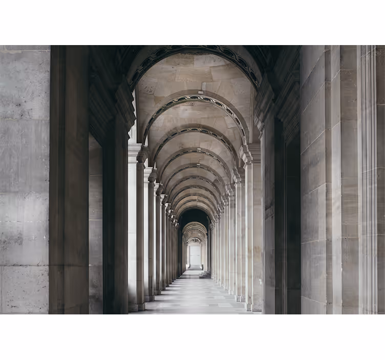 Tapisserie villes et pays arches architecturaux perspective - TenStickers