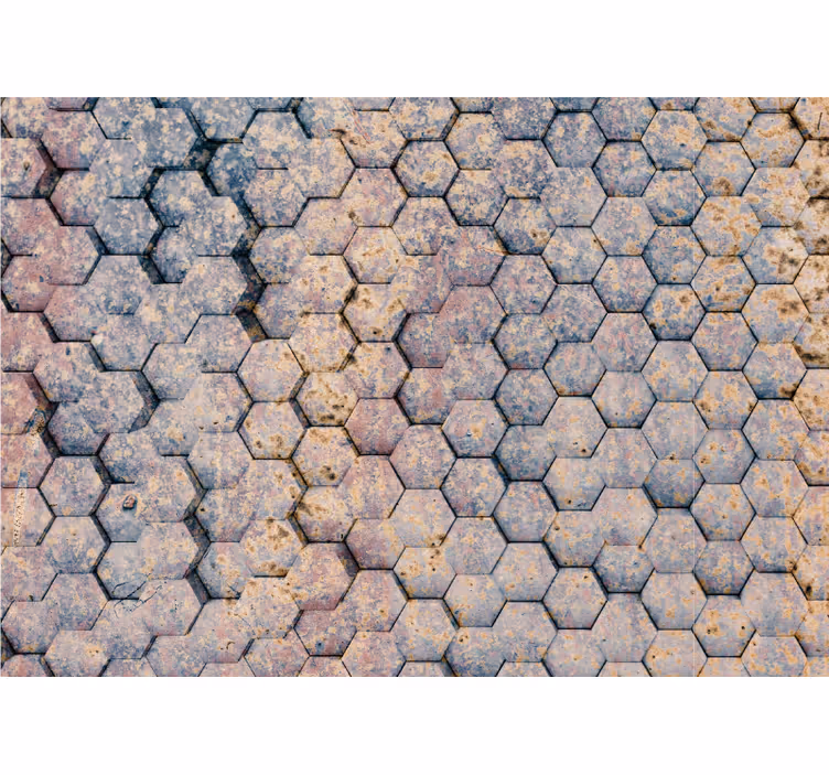 Tapisserie murale textures et motifs pierre hexagonale - TenStickers