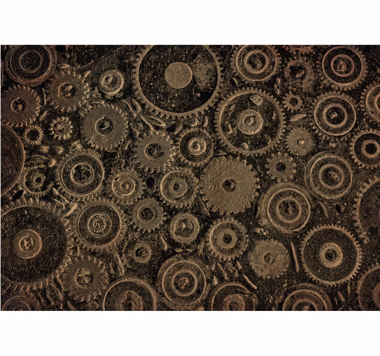 Tapisserie murale textures et motifs engrenages - TenStickers