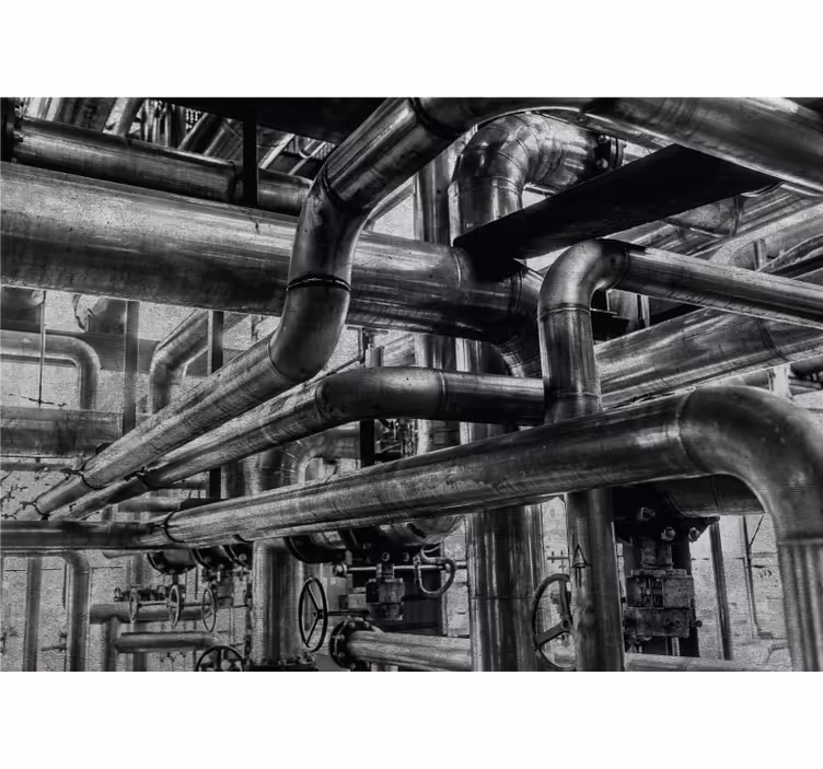 Tapisserie murale textures et motifs tuyaux industriels - TenStickers