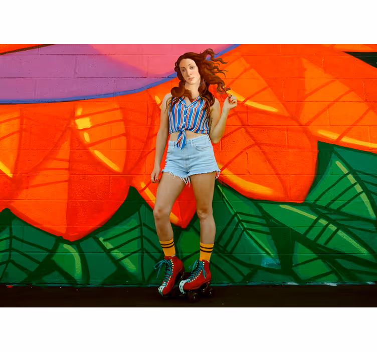 Tapisserie murale graffiti patineur audacieux - TenStickers
