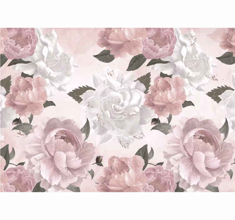 Tapisserie fleur composition botanique élégante - TenStickers