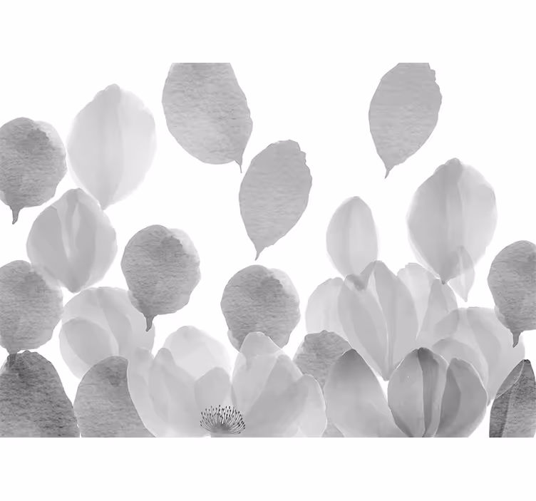 Tapisserie coquelicots design de feuilles élégant - TenStickers