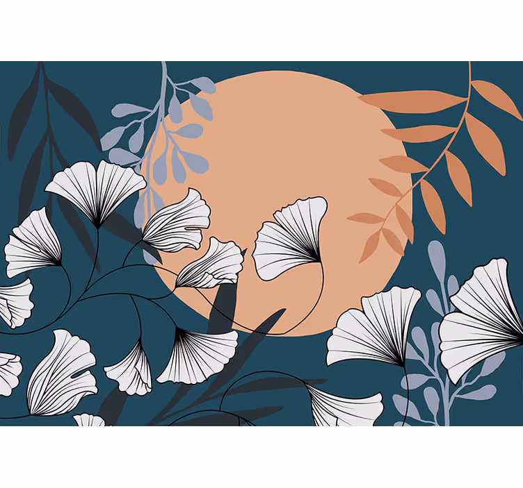 Tapisserie fleur composition botanique florale - TenStickers