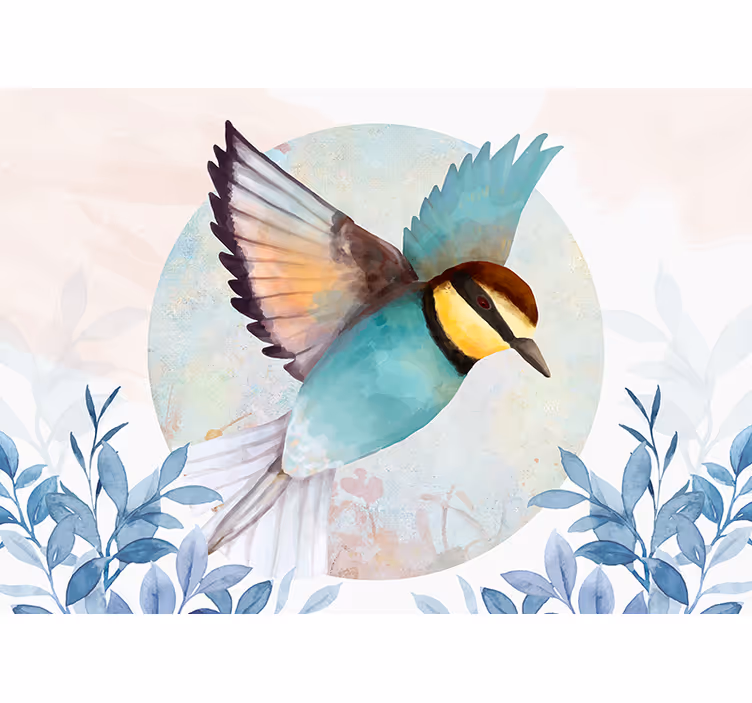 Tapisserie salon motif oiseaux en vol - TenStickers