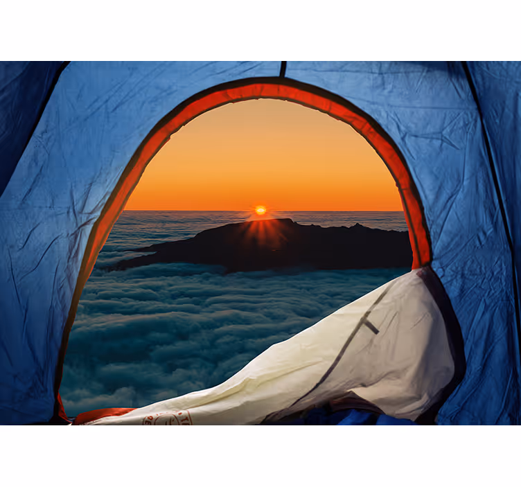 Tapisserie paysage vue du crépuscule en montagne - TenStickers