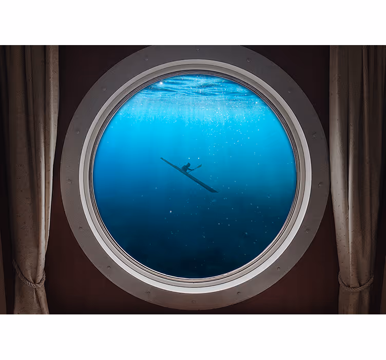 Tapisserie mer scène de kayak sous-marin - TenStickers