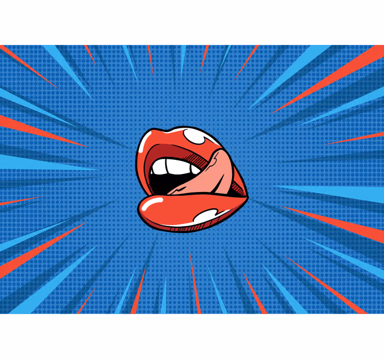 Tapisserie murale graffiti bouche vivante pop - TenStickers