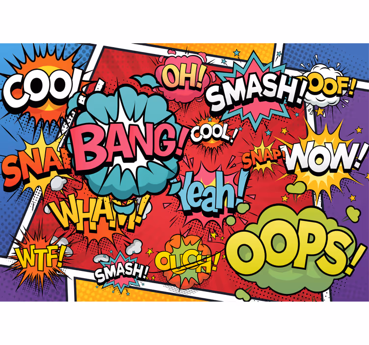 Tapisserie murale graffiti effets sonores de bande dessinée - TenStickers