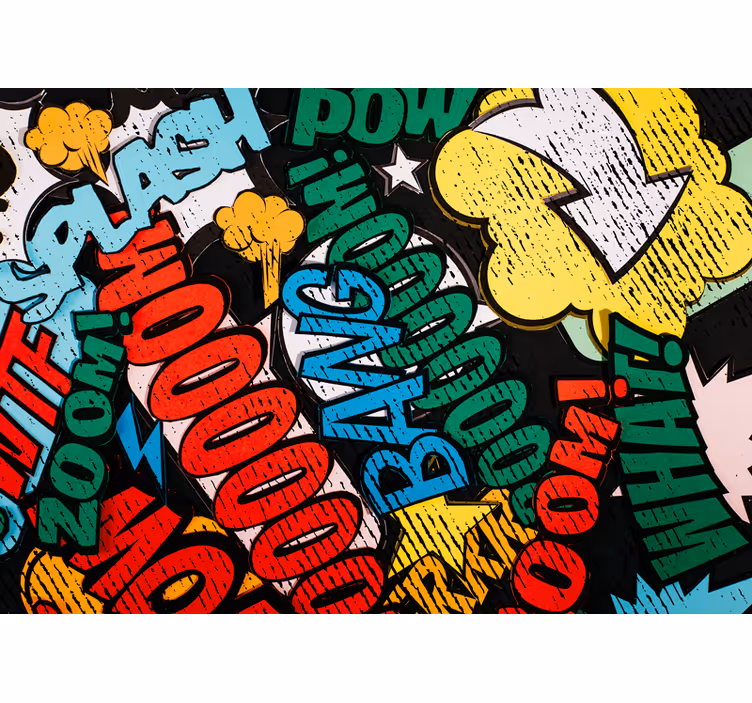 Tapisserie murale graffiti bruits de bande dessinée - TenStickers