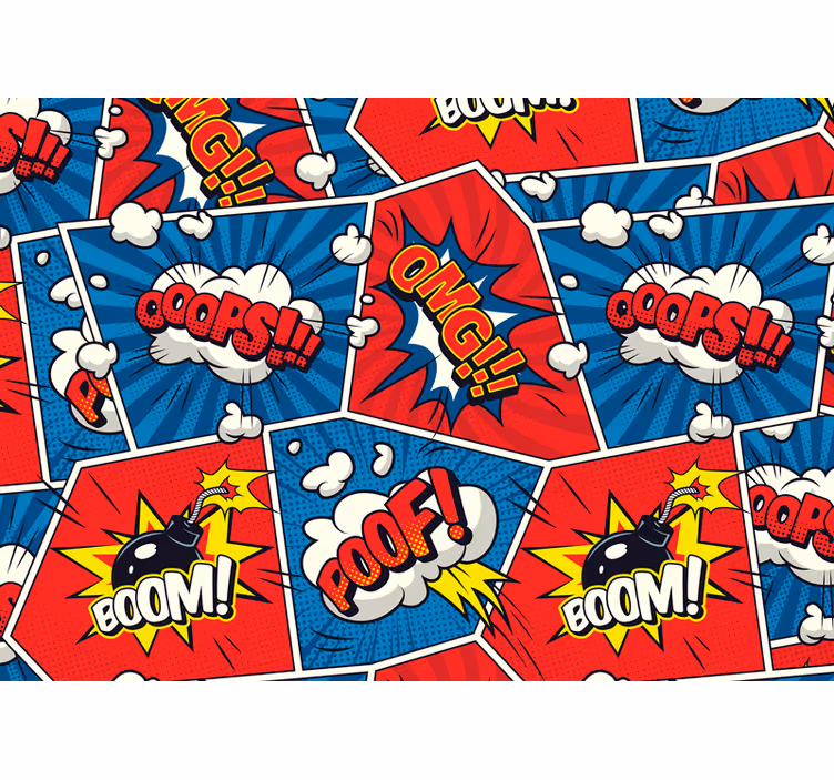 Tapisserie murale graffiti bulles de dialogue comic - TenStickers