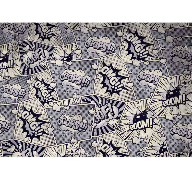 Tapisserie murale graffiti effets sonores comiques - TenStickers