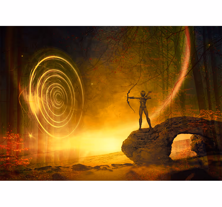 Tapisserie murale fantaisie portail d'archer enchanteur - TenStickers