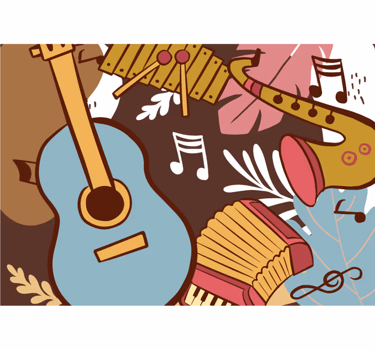 Tapisserie musique agencement d'instruments de musique - TenStickers