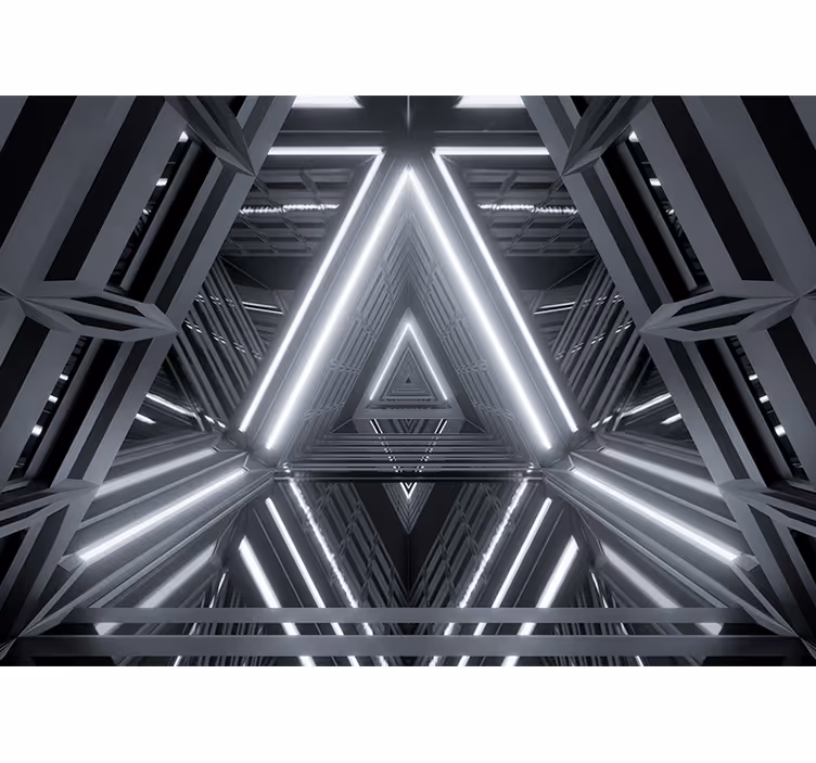 Tapisserie abstraite motif luminescent triangulaire - TenStickers