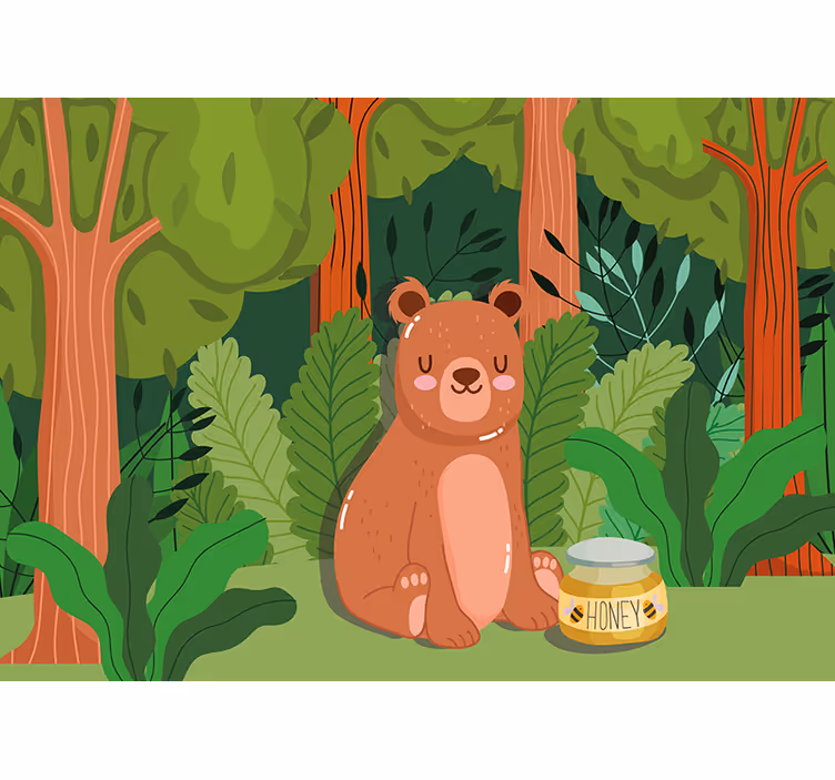Tapisserie chambre enfant œuvre d'art ours adorable - TenStickers