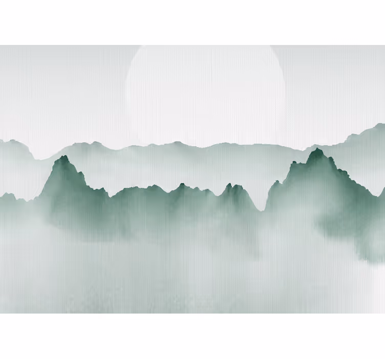 Tapisserie nature silhouette de montagne - TenStickers