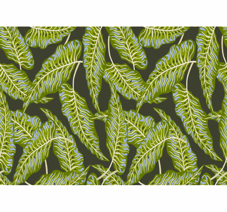 Tapisserie nature illustration de feuilles tropicales - TenStickers