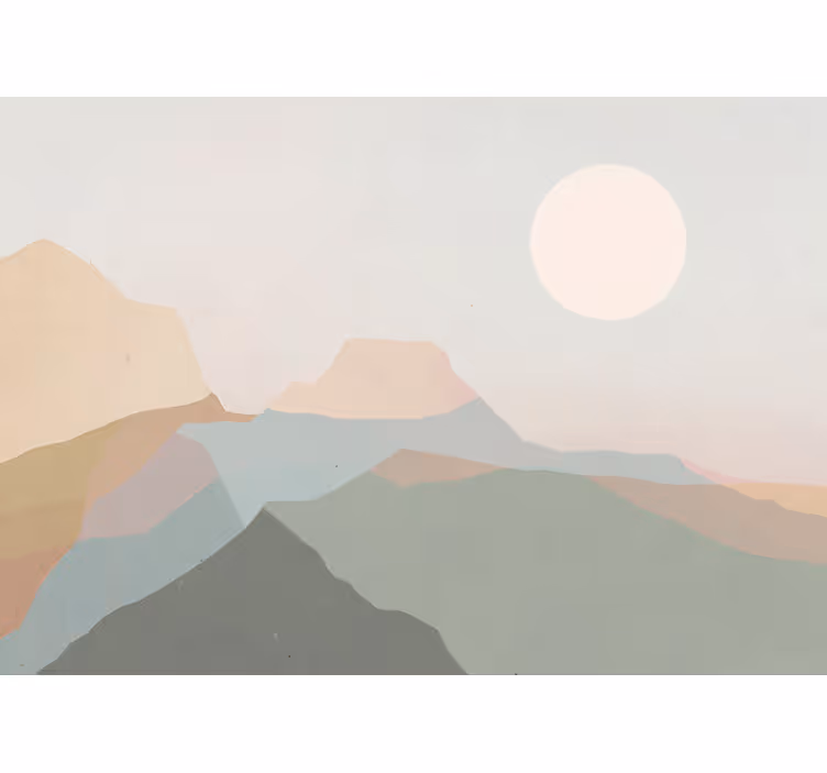 Tapisserie paysage vue au crépuscule en montagne - TenStickers