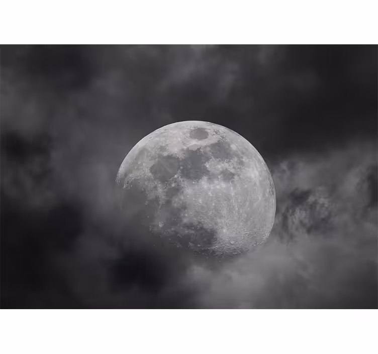 Tapisserie espace silhouette de lune lumineuse - TenStickers