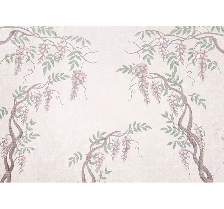 Tapisserie fleur vignes florales délicates - TenStickers