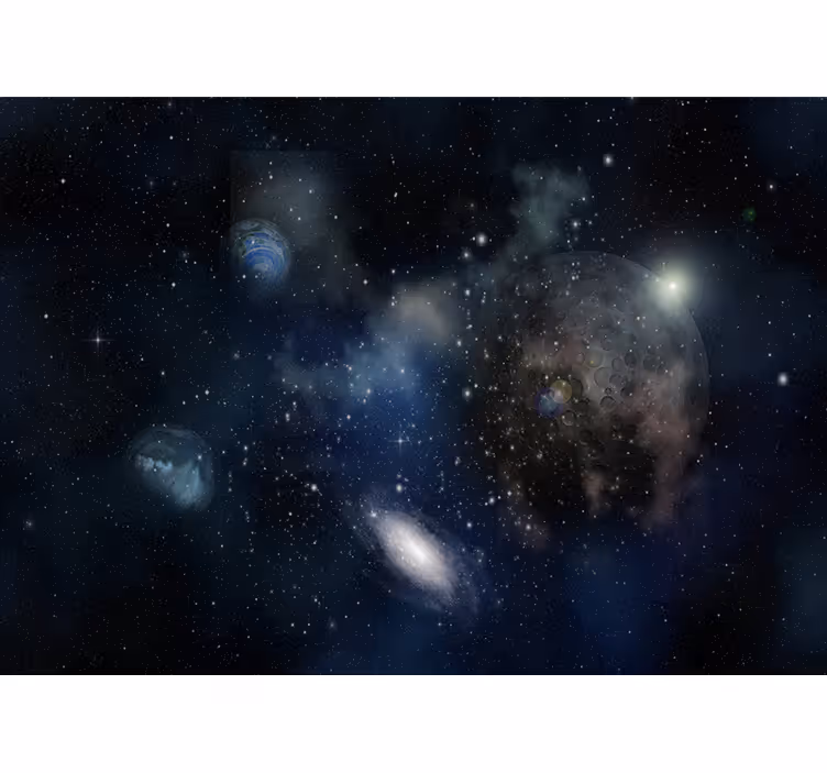 Tapisserie espace scène d'exploration galactique - TenStickers