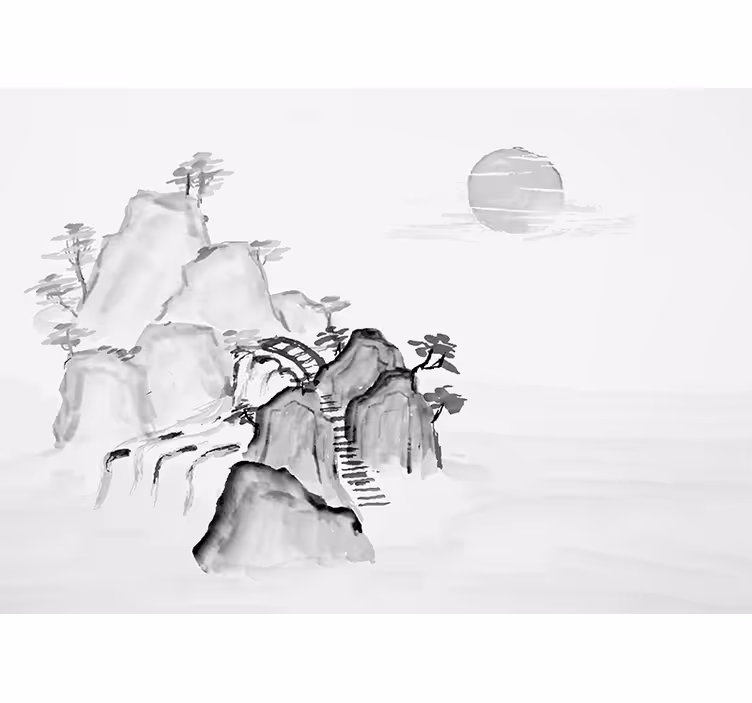 Tapisserie zen paysage de montagne - TenStickers