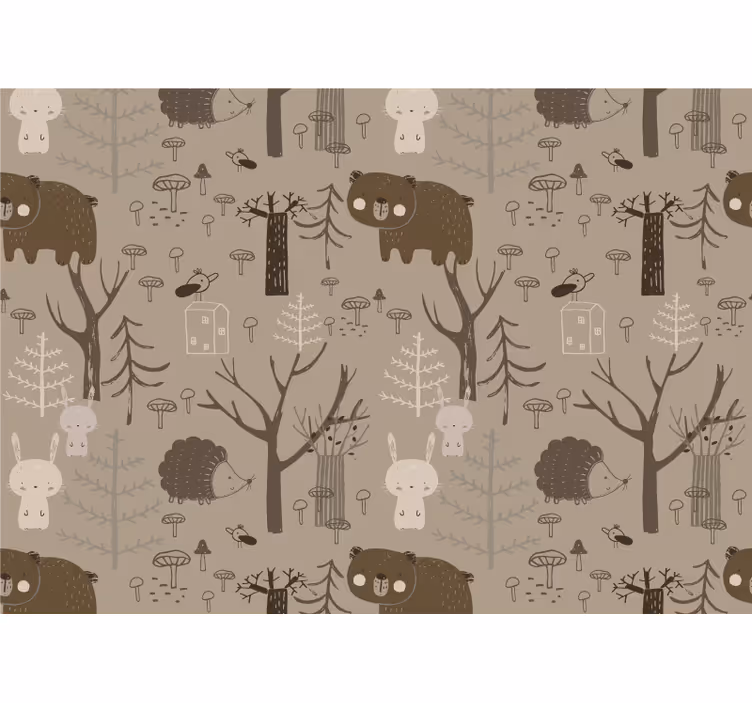 Tapisserie animaux jeu des créatures de la forêt - TenStickers