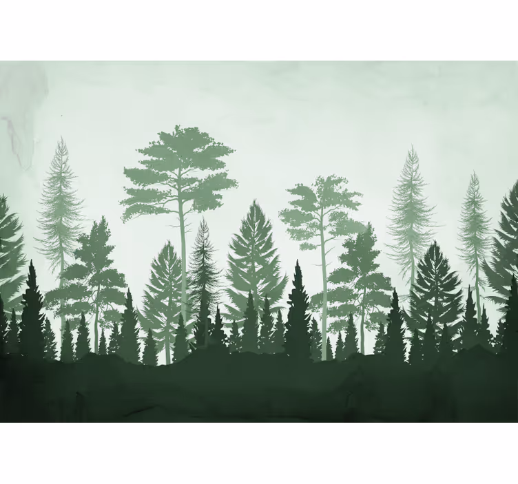 Tapisserie forêt forêt toujours verte - TenStickers
