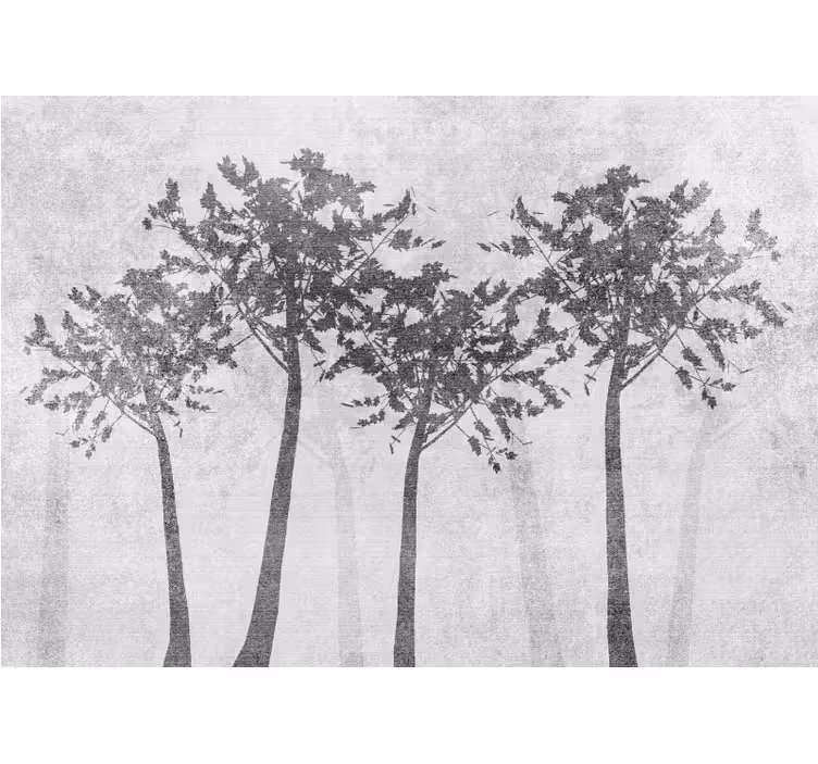 Tapisserie arbre arrangement silhouette - TenStickers