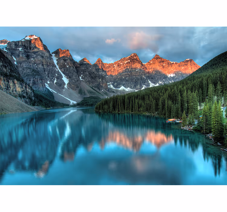 Tapisserie paysage lac alpin grand - TenStickers