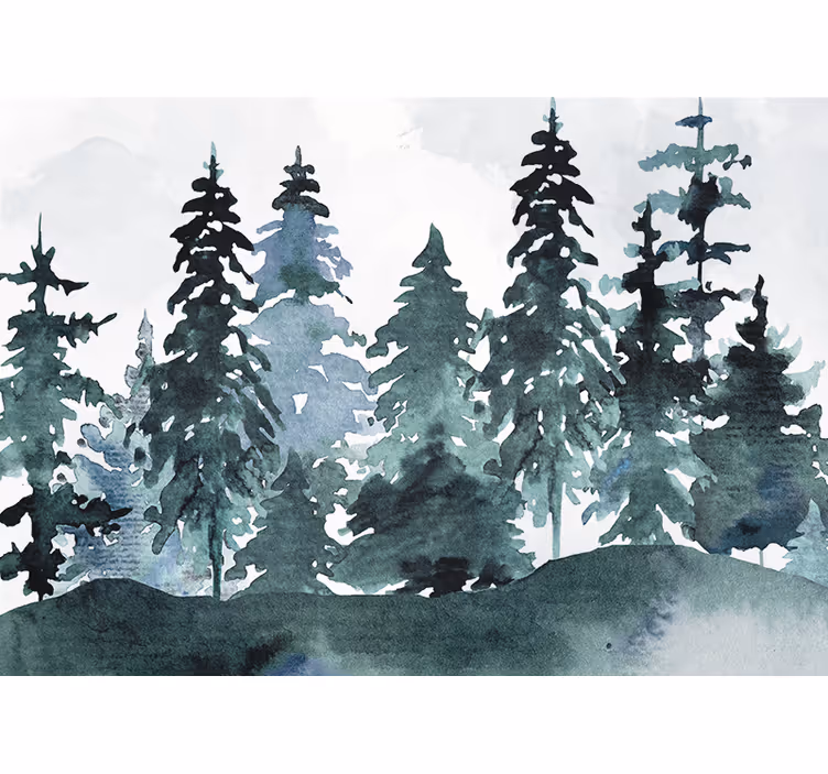 Tapisserie nature paysage de pins majestueux - TenStickers