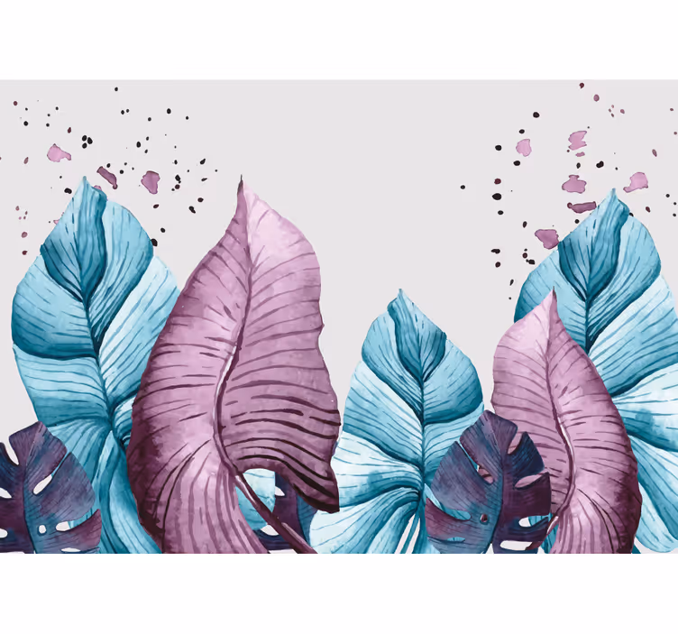 Tapisserie nature motifs grandes feuilles - TenStickers