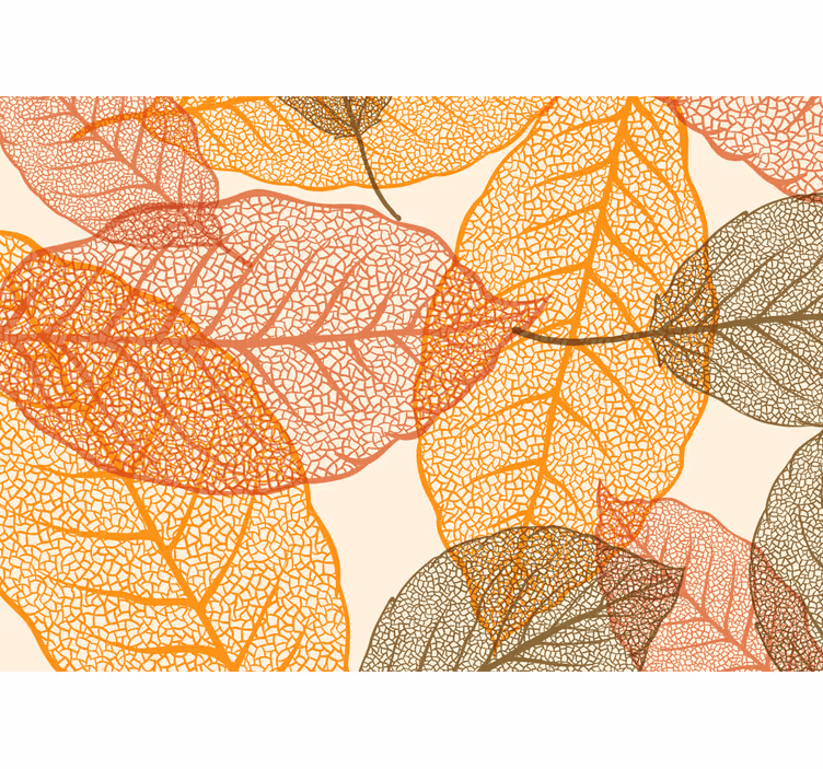 Papier peint nature motifs de feuilles détaillés - TenStickers