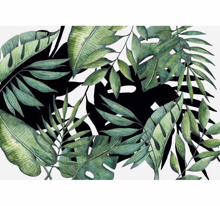 Tapisserie nature motif feuillage tropical - TenStickers