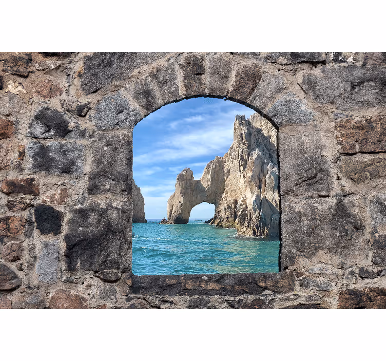 Tapisserie mer vue de l'arche rocheuse - TenStickers