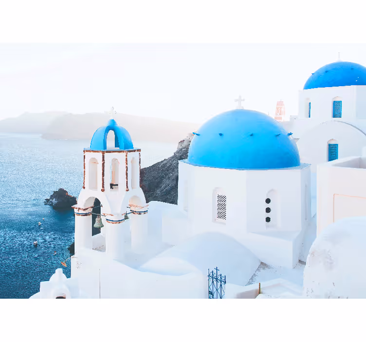 Tapisserie villes et pays vues côtières de santorin - TenStickers
