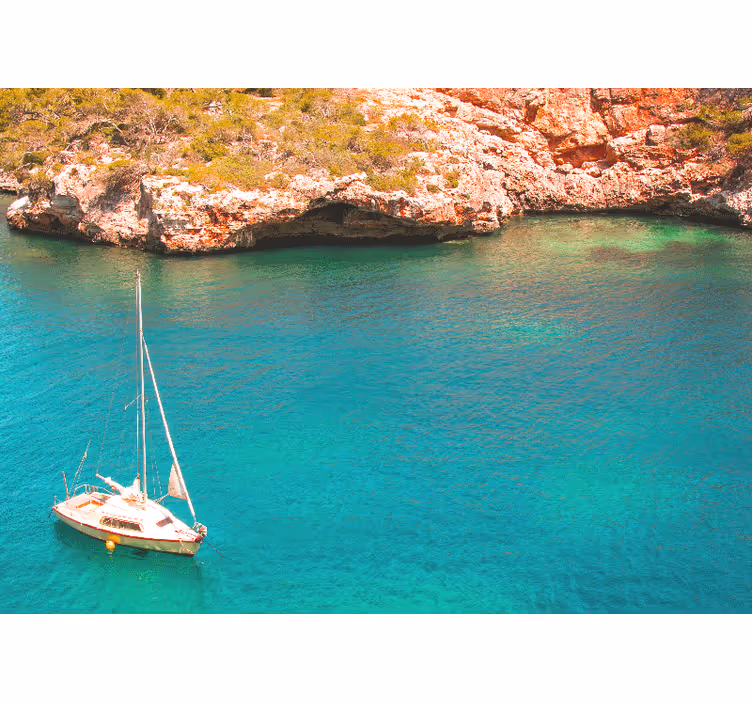 Tapisserie mer bateau à voile océan - TenStickers