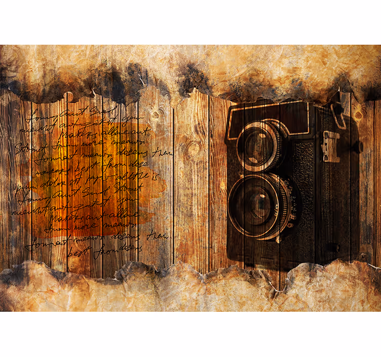 Tapisserie art esthétique vintage de caméra - TenStickers