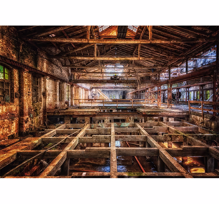 Tapisserie villes et pays espace industriel abandonné - TenStickers