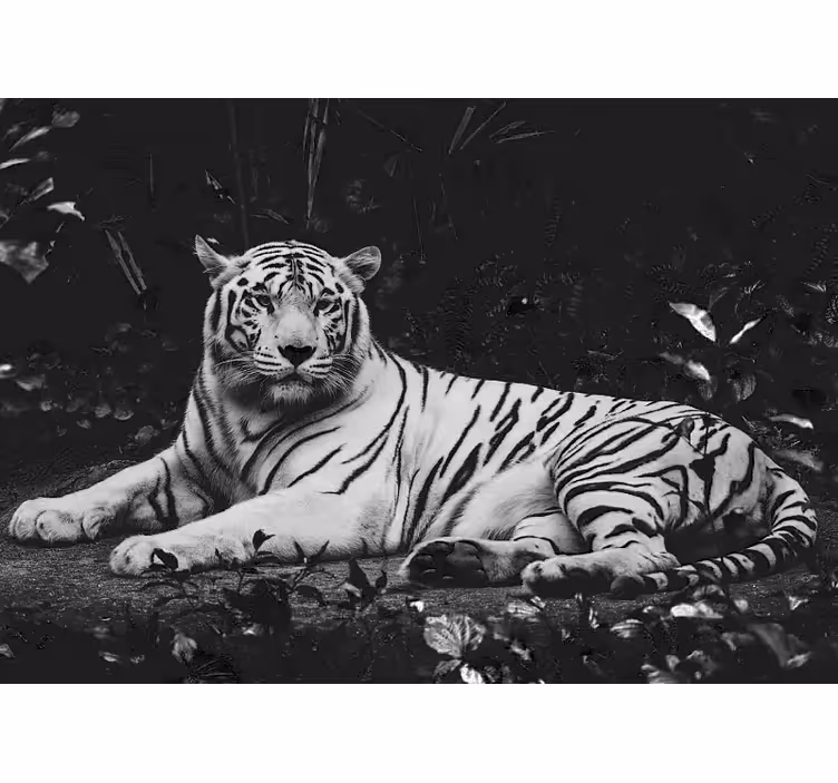 Tapisserie animaux tigre blanc noble - TenStickers