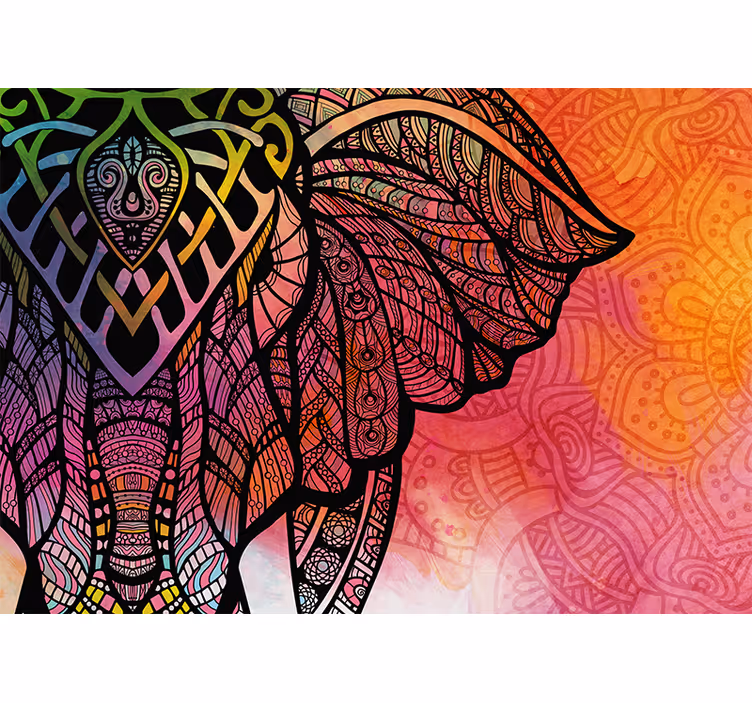 Tapisserie mandala conception ethnique dégradée - TenStickers
