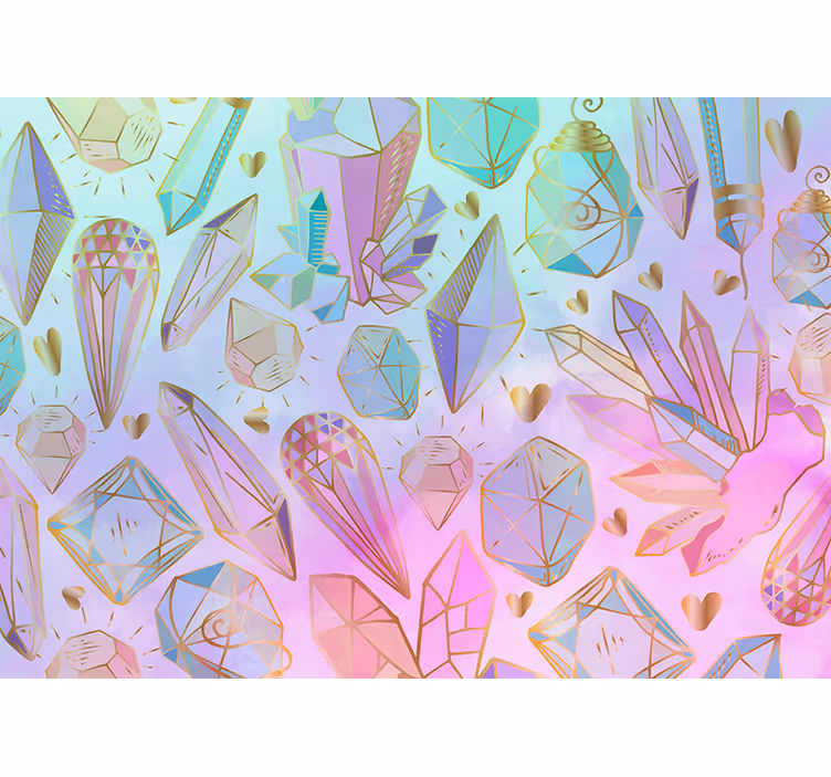 Tapisserie art design de gemmes géométriques - TenStickers