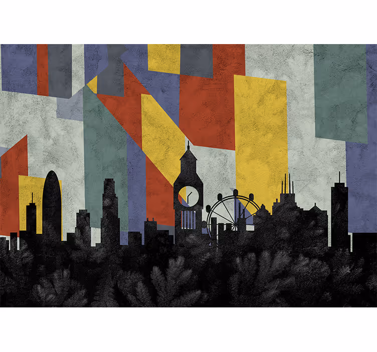 Tapisserie londres horizon emblématique - TenStickers