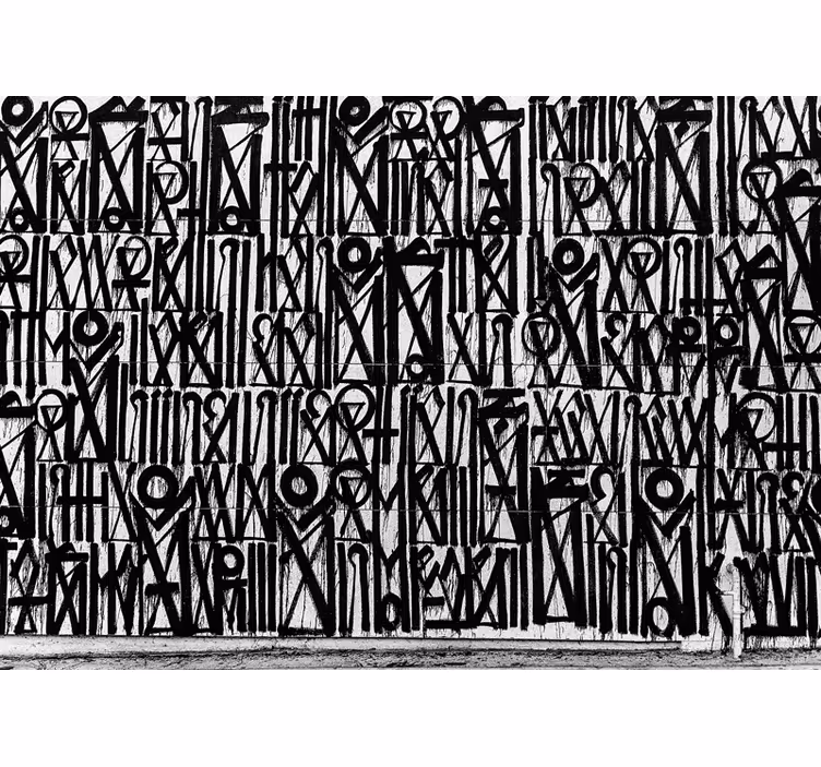 Tapisserie murale graffiti motifs abstraits noirs - TenStickers
